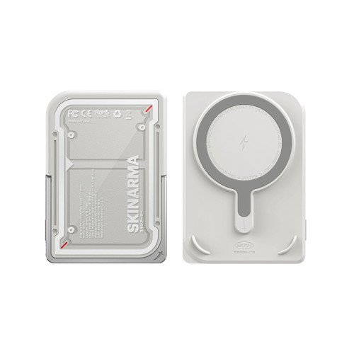 SkinArma Mecha Nexus USB-C 5000mAh Power Bank Built-In Kick Stand - Grey[B] - بطارية متنقلة - ماغ سيف + ستاند - قوه 20 واط - سعة 5000 ملي امبير - كفالة 12 شهر
