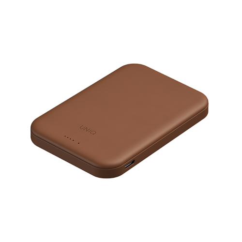 Uniq Lyden Lexa MagSafe USB-C PD 5000mAh Power Bank - Caramel - بطارية متنقلة - ماغ سيف - يونيك - قوه 20 واط - سعة 5000 ملي امبير - كفالة 12 شهر