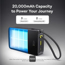 Baseus EnerFill FC51 Bipow2 Pro Digital Display Power Bank with Built-in Cable 20000mAh 22.5W - Cosmic Black [D] بطارية متنقلة - بيسوس - سعة 20000 - عدد 1 سلك شاحن تايب سي - شاشة رقميه - قوة 22.5 واط - كفالة 24 شهر