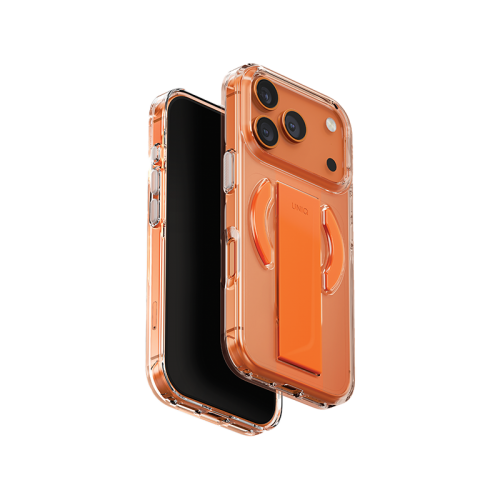 Uniq Hybrid Heldro Air MagSafe Case for iPhone 17 - Volt orange - كفر حمايه عاليه - يونيك - سلسلة ايفون 17 - مع مسكه - ماغ سيف