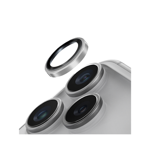 Uniq Optix Prime Stainless Steel Frame Sapphire Camera Lens Protector for iPhone 17 Pro & 17 Pro Max - Silver Chrome - حماية لعدسة كاميرا الهاتف - حبات - 9 مللي - ايفون 17 برو / 17 بروماكس - يونيك