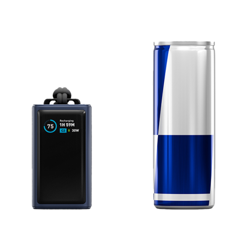Energea Compac Arc 45W PD 10000mAh Power Bank Built-In USB-C Cable - Blue - بطارية متنقلة - انيرجيا - سعة 10000 - عدد 1 سلك شاحن تايب سي - شاشة رقميه - قوة 45 واط - كفالة 24 شهر