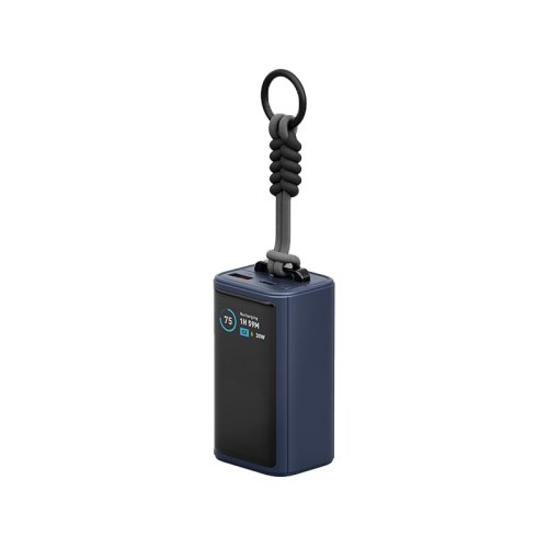 Energea Compac Arc 45W PD 10000mAh Power Bank Built-In USB-C Cable - Blue - بطارية متنقلة - انيرجيا - سعة 10000 - عدد 1 سلك شاحن تايب سي - شاشة رقميه - قوة 45 واط - كفالة 24 شهر