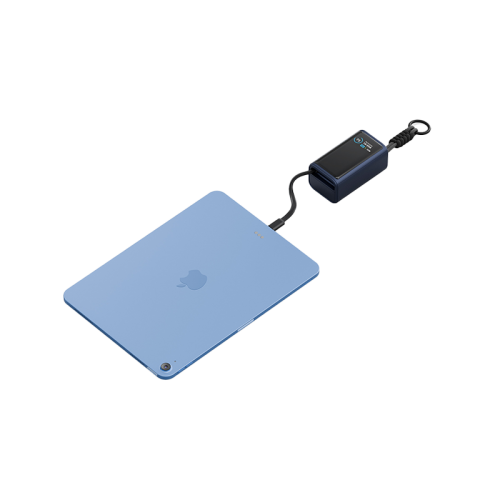 Energea Compac Arc 45W PD 10000mAh Power Bank Built-In USB-C Cable - Blue - بطارية متنقلة - انيرجيا - سعة 10000 - عدد 1 سلك شاحن تايب سي - شاشة رقميه - قوة 45 واط - كفالة 24 شهر