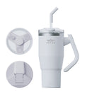 Brave Temp Guard Vacuum Insulated Travel Mug – 180° Rotating Handle, 24H Cold & 12H Hot Retention, Leak-Proof Lids, 950ml – White [S] - مطارة حافظة للحرارة  والبرودة