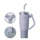 Brave Temp Guard Vacuum Insulated Travel Mug – 180° Rotating Handle, 24H Cold & 12H Hot Retention, Leak-Proof Lids, 1200mL/950ml – Purple [S] - مطارة حافظة للحرارة  والبرودة