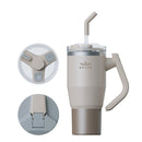 Brave Temp Guard Vacuum Insulated Travel Mug – 180° Rotating Handle, 24H Cold & 12H Hot Retention, Leak-Proof Lids, 950ml – Beige [S] - مطارة حافظة للحرارة  والبرودة