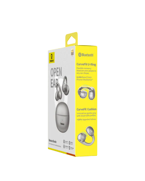 Baseus Bowie MC1 Pro Open-Ear True Wireless Earbuds – Titanium [D]-  سماعة بيسوس - بلوتوث - كفاله 12 شهر