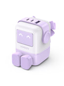 UGREEN Nexode RG 65W 3-Port GaN Fast Charger UK Purple - [b] - شاحن حائط  - يو جرين - 2 فتحتين تايب سي - 1 فتحة يو اس بي - شاشة رقمية - قوة 65 واط - كفالة 12 شهر