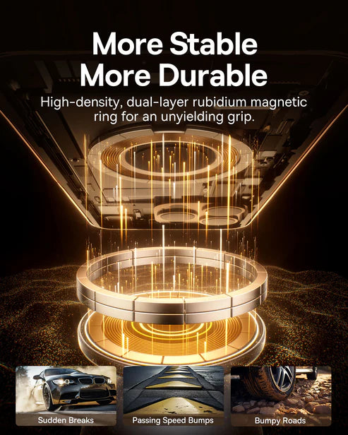 Baseus PrimeTrip VC1 Air Dashboard Magnetic Car Mount – Black [D] - ستاند مكتبي - عالي الجودة - مغناطيس - لجميع انواع الاجهزة