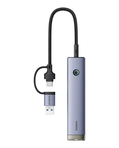 Baseus UltraJoy 4-Port HUB AIR – Space Grey [D] - وصلة تايب سي + يو اس بي - 4 في 1 - لاجهزة الايباد برو والماك بوك واللاب توب - متعددة الاستخدام - كفالة 12 شهر