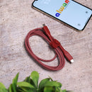 Energea Flow USB-C To USB-C Cable 1.5M - Red [B] - سلك شحن - انيرجيا - تايب سي الي تايب سي - طول متر ونصف - كفالة 5 سنين