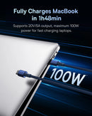 Baseus Tungsten Gold Fast Charging Cable USB-C to USB-C 100W 1m - Blue [D] - سلك شحن - بيسوس - تايب سي الى تايب سي 100 واط - طول 1 متر - كفالة 12 شهر