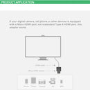 UGREEN 20101 Mini HDMI Male to HDMI Female Adapter – Black - محول اتش دي ام اي للكاميرا -  يوجرين - ميني اتش دي ام اي