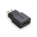 UGREEN 20101 Mini HDMI Male to HDMI Female Adapter – Black - محول اتش دي ام اي للكاميرا -  يوجرين - ميني اتش دي ام اي