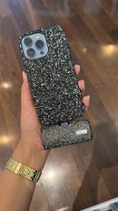 Black Glitter Case for iPhone - كفر جليتر - أسود