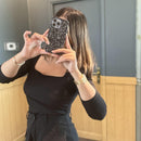 Black Glitter Case for iPhone - كفر جليتر - أسود