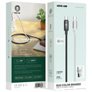Green Lion 100W DUO COLOR BRAIDED USB-C TO USB-C CABLE 1M - White+Black  - سلك شحن - جرين لاين- تايب سي الي  تايب سي - 100 واط - طول 1 متر - كفالة 12 شهر