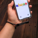 Black and White Lanyard with Clear Case - كفر حماية شفاف مع خيط علاقة