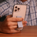 Gray Grip with Clear Case and Grip Horizontal, Vertical and Magnetic Stand - كفر حماية مع مسكة وستاند جانبي ورأسي ومغناطيس للسيارة