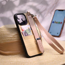 Dana Yellow Leather Case with Card Slot and Strap - كفر مع مسكة شريطة ومكان للبطاقات وخيط علاقة