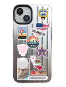 Noufa Silver Phone Case - كفر مع ستيكرز طباعة من اختياركم - الكفر + التصميم + البروفة + الطباعة - سيتم التواصل معكم لتحديد الكلمات والصور