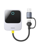 Baseus SafeJourney Wireless CarPlay Adapter – Space Grey [D] - وصلة كار بلاي - بلوتوث - 2 في 1 - يو اس بي + تايب سي - كفالة 24 شهر