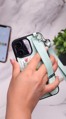 Dana Tiffany Leather Case with Card Slot and Strap - كفر مع مسكة شريطة ومكان للبطاقات وخيط علاقة