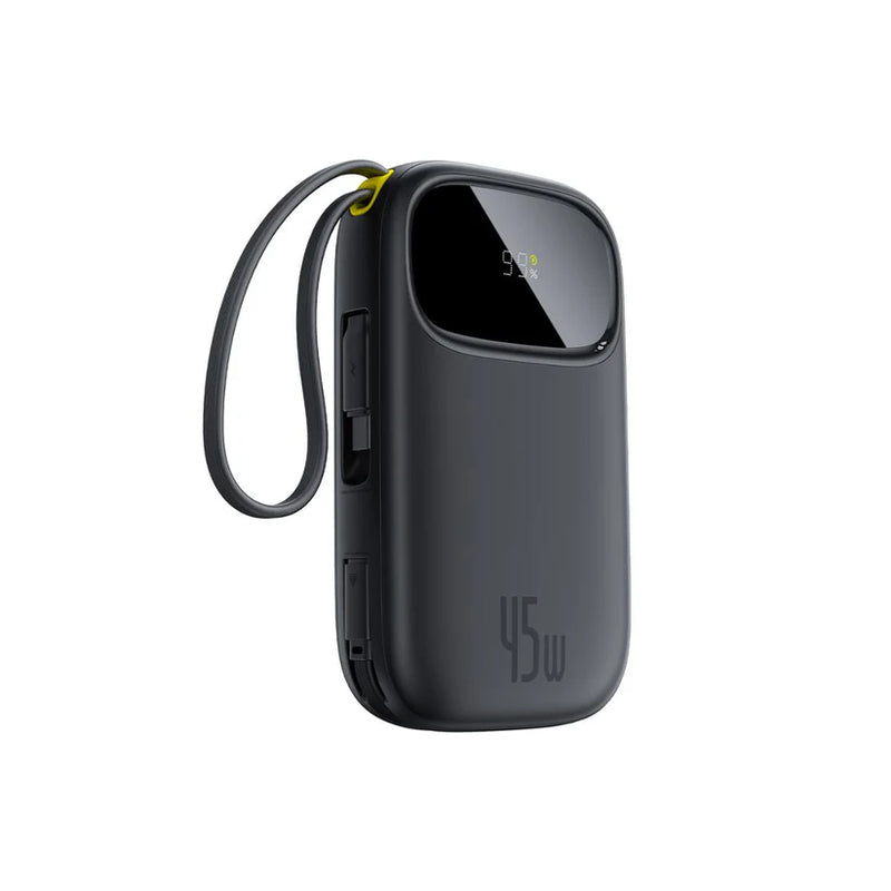 Baseus FC31 Power Bank 20000mAh 45W with 2 USB-C Cables – Black [D] بطارية متنقلة - بيسوس - سعة 20000 - عدد 2 سلك شاحن تايب سي - شاشة رقميه - قوة 45 واط - كفالة 24 شهر