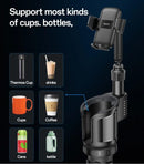 Yesido 2 in 1 Car Cup Holder Phone Mount Adjustable 4.7-7.2 Inch Cellphone Bracket [H] - ستاند سيارة - القاعدة مكان الكوب + - حامل كوب - ذراع طويل