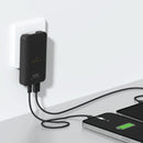 Smartix Premium Slim 45W GaN Wall Adaptor - Blake - بلاك شاحن حائط قوه 45 واط - منفذ تايب سي + منفذ يو اس بي - كفالة 12 شهر