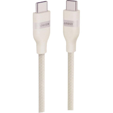 Anker USB-C to USB-C - 0.9m, 240W - White [D] - سلك شحن - انكر - تايب سي الى تايب سي - طول 90 سم - قوة 240 واط - كفالة 18 شهر