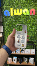 Noufa Silver Phone Case - كفر مع ستيكرز طباعة من اختياركم - الكفر + التصميم + البروفة + الطباعة - سيتم التواصل معكم لتحديد الكلمات والصور