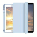 KAKU Leather Case with Pencil Slot for iPad -Light Blue - كفر ايباد - ستاند - مع مكان للقلم