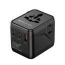 Travelest Universal Travel Adapter GaN 25W with 2 USB-C & 1 USB-A, AC 2500W, Works with 200+ Countries [T]- شاحن حائط دولي - لجميع دول العالم - منفذين للشحن الذكي والسريع - كفالة 24 شهر