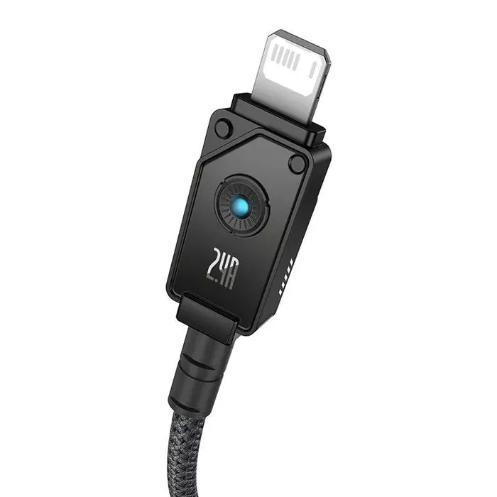 Fast Charging Cable Baseus Explorer 2.4A 1M (Black) - سلك شحن ايفون - بيسوس - طول 1 متر - كفالة 12 شهر