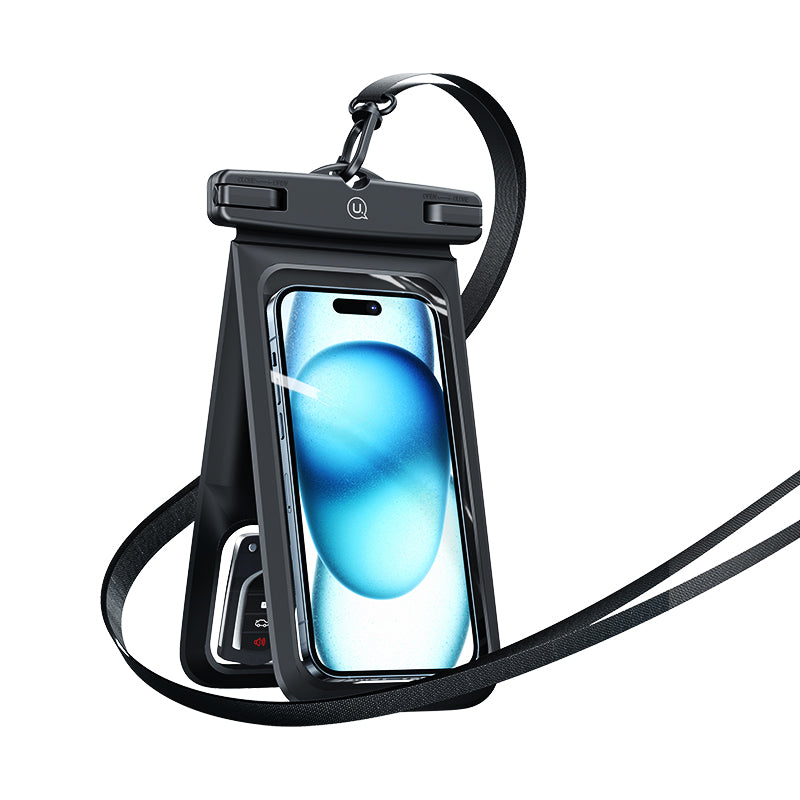 USAMS  Double Pocket Waterproof Bag - Black - كفر ضد الماء - مزدوج - لجميع انواع واحجام الاجهزة