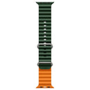 PAWA - Lagos Premium Soft Silicon Straps - Green/Orange - سير ساعه أبل واتش