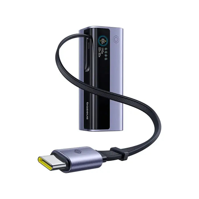 Baseus EnerGeek GR11 Power Bank with Retractable Cable 20000mAh 145W [D] بطارية متنقلة - بيسوس - سعة 20000 - عدد 1 سلك شاحن تايب سي - شاشة رقميه - قوة 145 واط - كفالة 24 شهر
