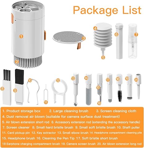20 in 1 Multi-Functional Portable Electronic Cleaning Kit - عدة تنظيف - متعددة الاستخدامات - 20 في 1