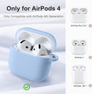 Clip AirPods 4 - 2024 Silicon Case - Light Blue - كفر حماية - سماعة ابل ايربودز 4 - 2024
