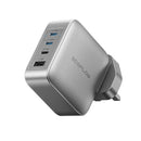 EcoFlow RAPID Pro Charger (140W, 4 Ports, GaN) - Silver [D] - شاحن حائط - قوة 140 واط - 3 فتحات تايب سي - فتحة للشحن السريع