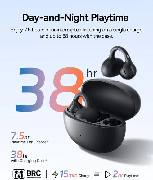 Baseus Bass BC1 Open-Ear TWS Earbuds – Black [D]-  سماعة بيسوس - بلوتوث - كفاله 12 شهر