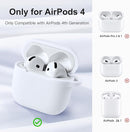 Clip AirPods 4 - 2024 Silicon Case - White - كفر حماية - سماعة ابل ايربودز 4 - 2024