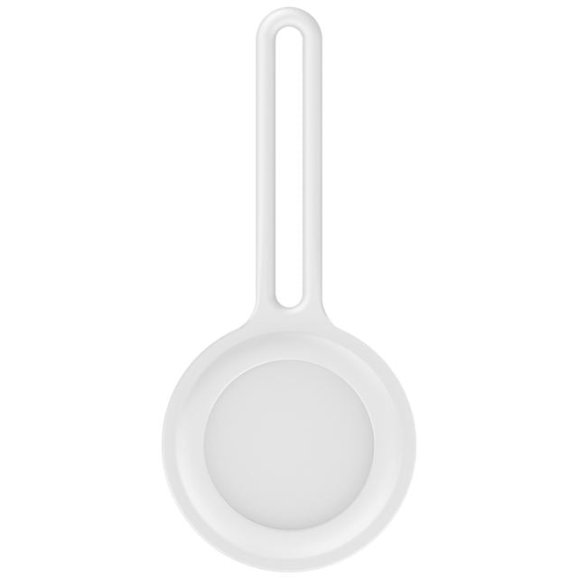 Apple Airtags Silicone Keychain Hang Tags Keyring Case - White - كفر ميدالية ابل ايرتاغ