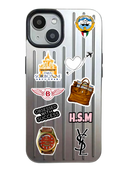 Noufa Silver Phone Case - كفر مع ستيكرز طباعة من اختياركم - الكفر + التصميم + البروفة + الطباعة - سيتم التواصل معكم لتحديد الكلمات والصور