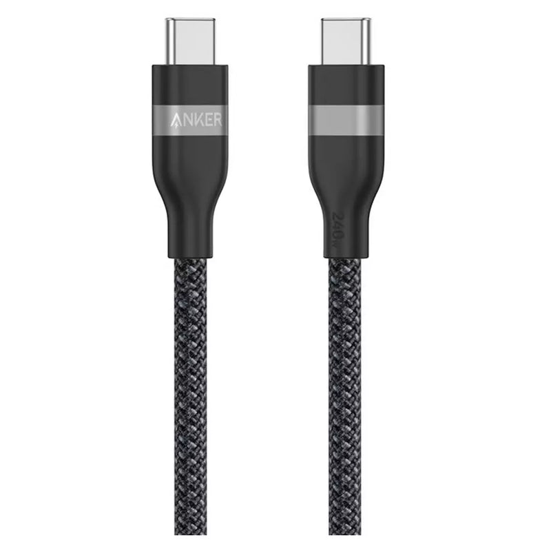 Anker USB-C to USB-C - 0.9m, 240W - Black [D] - سلك شحن - انكر - تايب سي الى تايب سي - طول 90 سم - قوة 240 واط - كفالة 18 شهر