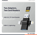 Porodo 4-in-1 OTG Adapter, TF Card Reader - Black - وصلة - لنقل البيانات - 4 في 1 - متعددة الاستخدام