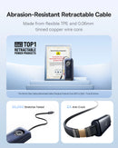 Baseus EnerCore CR11 Power Bank 20000mAh 67W with Retractable Cable – Black [D] بطارية متنقلة - بيسوس - سعة 20000 - عدد 1 سلك شاحن تايب سي - شاشة رقميه - قوة 67 واط - كفالة 24 شهر