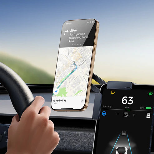Baseus MaxView Magnetic Car Mount for Infotainment Screen – Grey [D] - ستاند سيارة - مناسب لجميع انواع الاجهزة - مغناطيس - متوافق مع شاشة السيارة